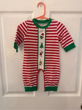 Honey Bean Grinch Romper 6 months